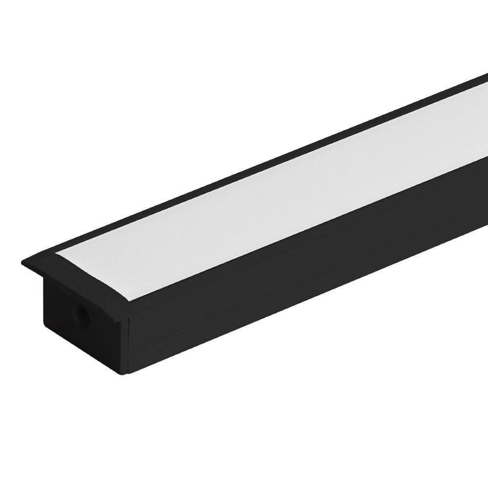 Perfil De Embutir Para Fita Led Nordecor 27mm Preto - 3 Metros