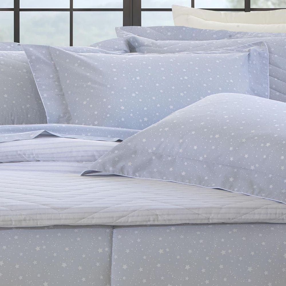 Jogo Cama King 200 Fios Kacyumara Vintage 04 Peças Estrela