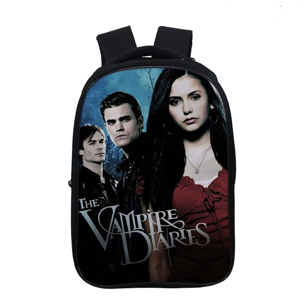 Mochila escolar Vampires Diaries K para crianças - 30x16x37cm