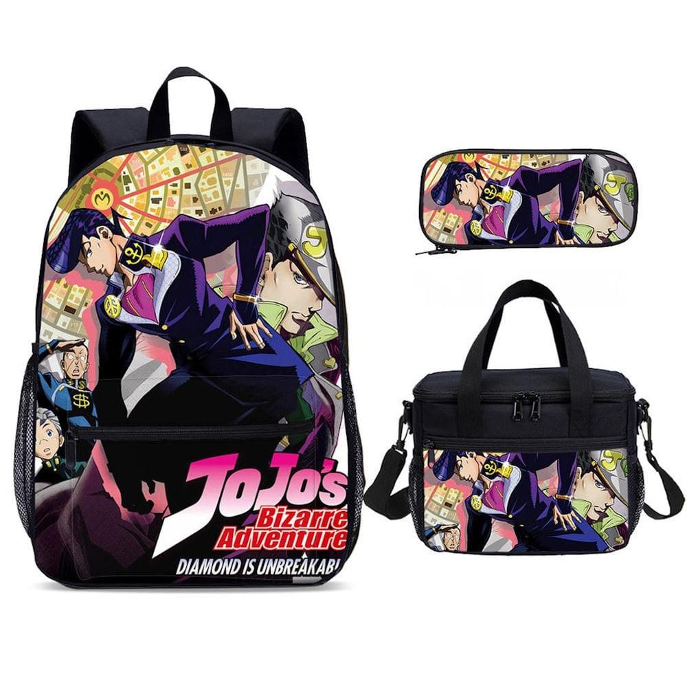 Conjunto de mochilas escolares, mochila Jojo`s Bizarre Adventure, 3 unidades