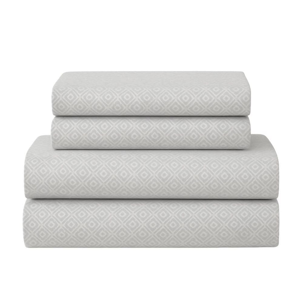 Jogo Cama Casal Acetinado 4 Peças Embossed Casa Mia - Prata