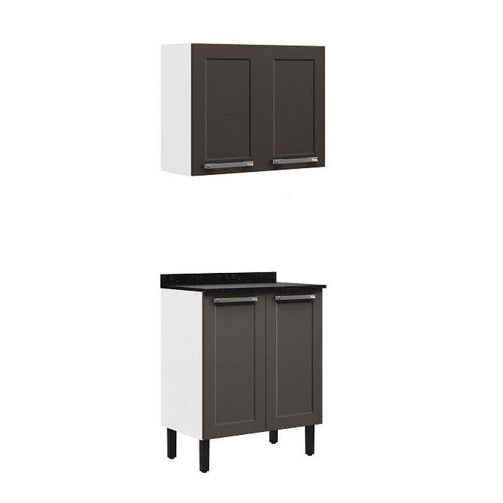 Kit Cozinha Itatiaia Em Aço Grafite 4 Portas Florença