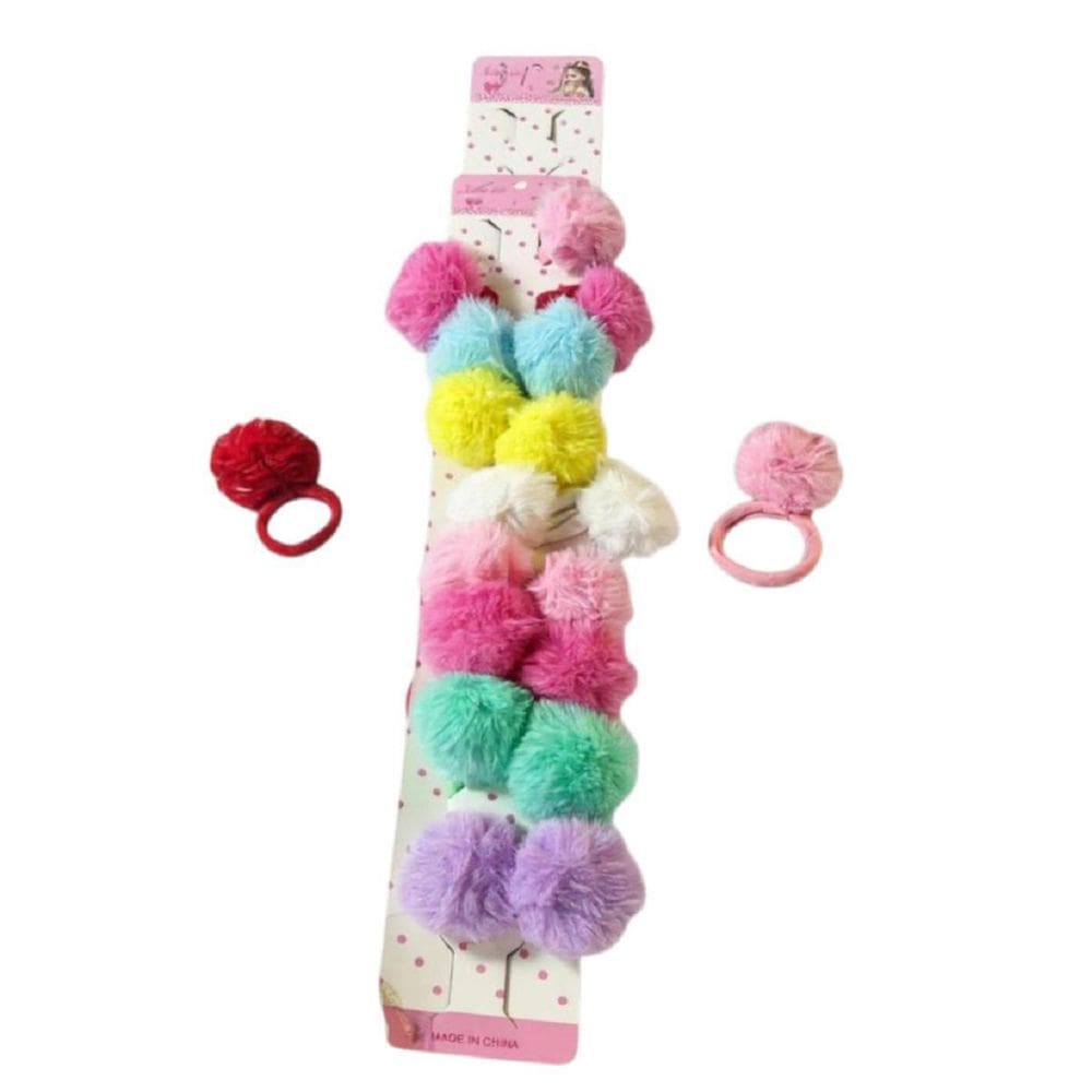 20 Elásticos Xuxinha Com Pompom Coloridos Infantil Cabelo