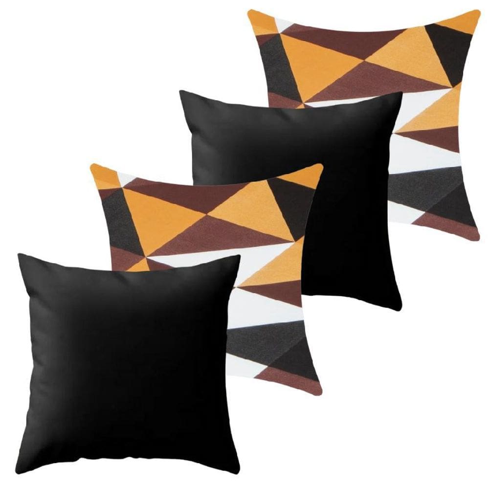 Kit 4 Capa De Almofada 40X40 Malha Com Zíper Lisa Estampada