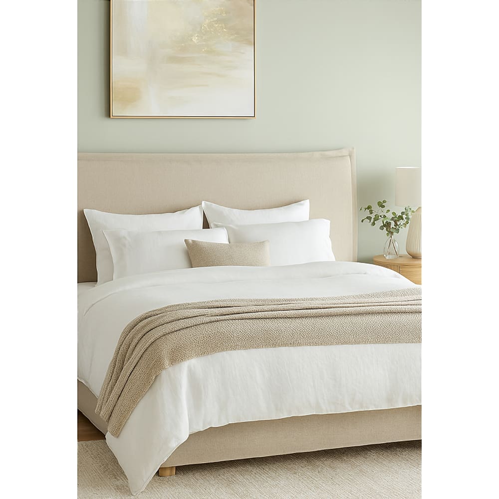 Cabeceira Estofada Casal Italiana Não é Segredo Linho Cru 140x60