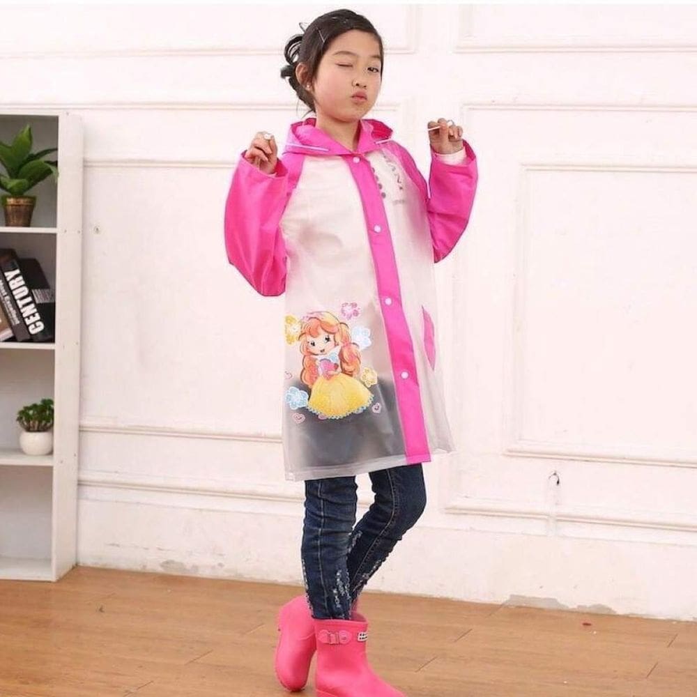 Capa De Chuva Infantil Capuz Reforçada Impermeável