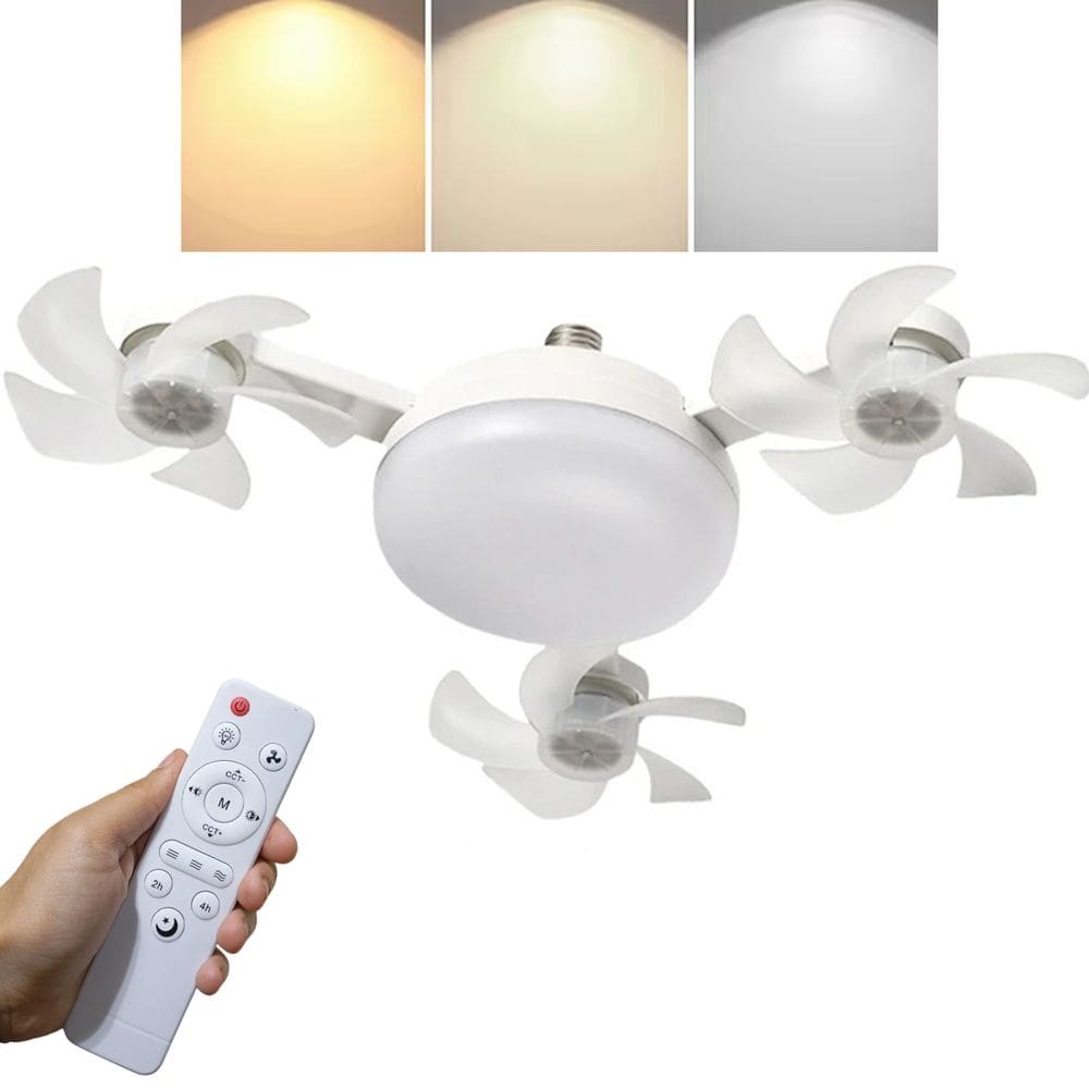 Ventilador Lampada Teto Drone Controle Remoto 3 Niveis Iluminaçao Ajustavel Sala Estar Quarto Casa