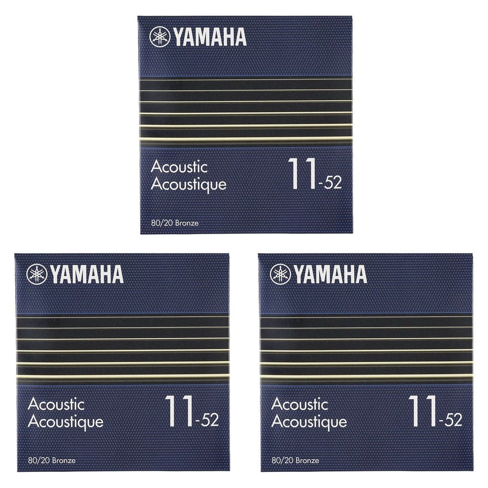 Kit 3 Encordoamentos para Violão 80/20 Bronze Custom Light 11-52 GSA11 Yamaha
