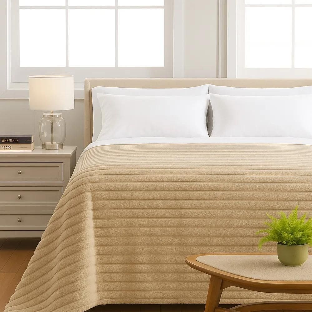 Cobertor / Manta Queen Quebec - Andreza Bege