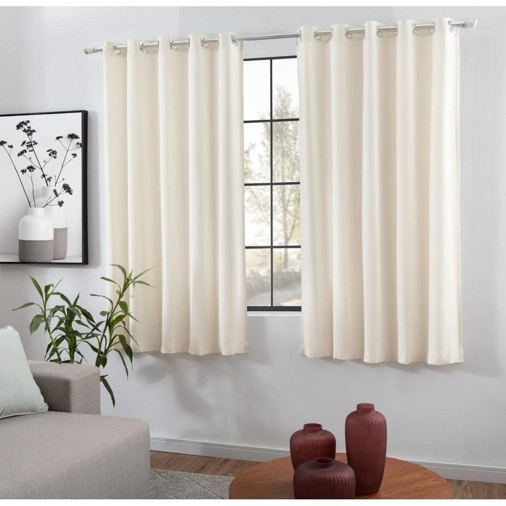 Cortina Cozinha Voil Gaze Linho 2,80X1,40 Forro Microfibra