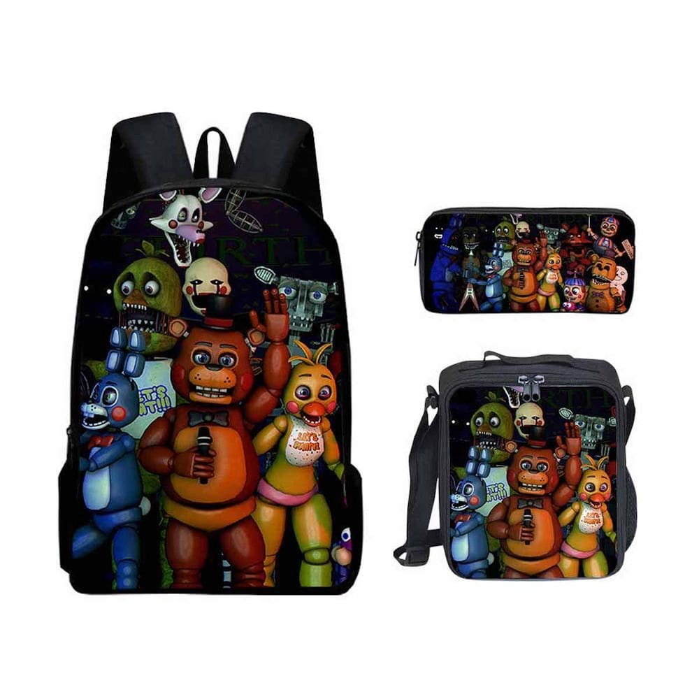 Conjunto de mochilas escolares Fives Nights Cartoon Kids Anime Bag
