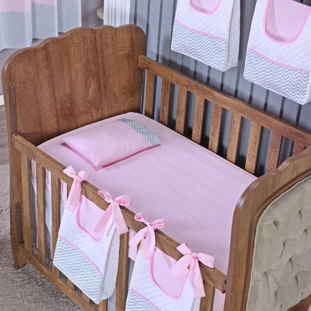 Kit Berço Lençol + Fronha Percal Algodão Menino Menina 2