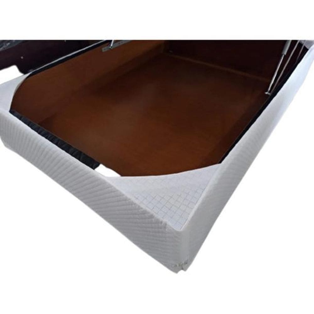 Saia Box Casal Queen Branca Matelassado Serve Para Cama Baú