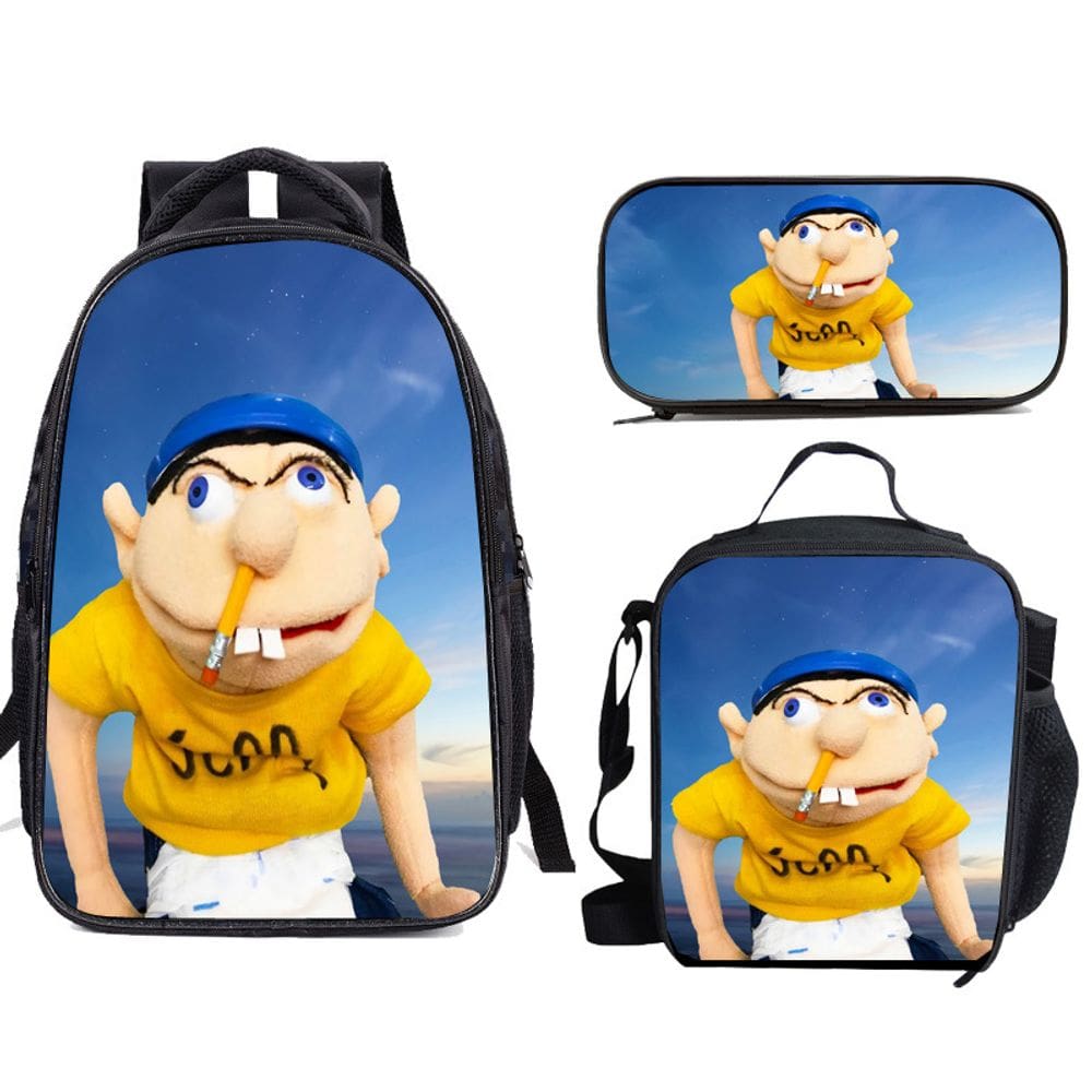 Conjunto de mochilas Jeffys Anime School Bag para crianças, 3 unidades/lote