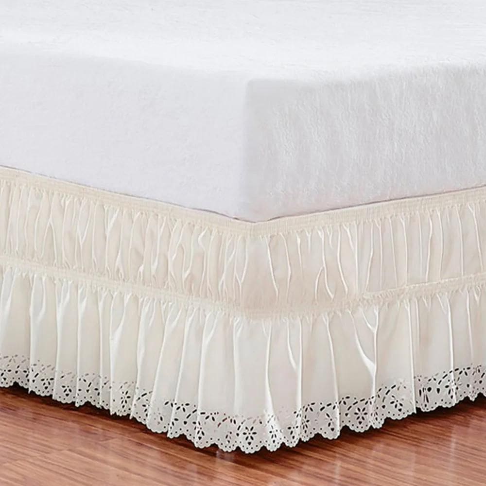 2X Saia Box Cama Casal Padrão Perolla Bordado Ultrassônico