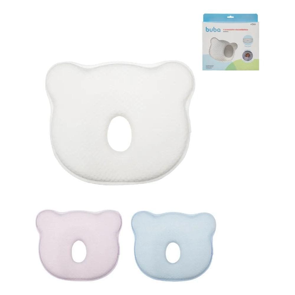 2X Travesseiro Para Bebê Anatômico Urso Buba