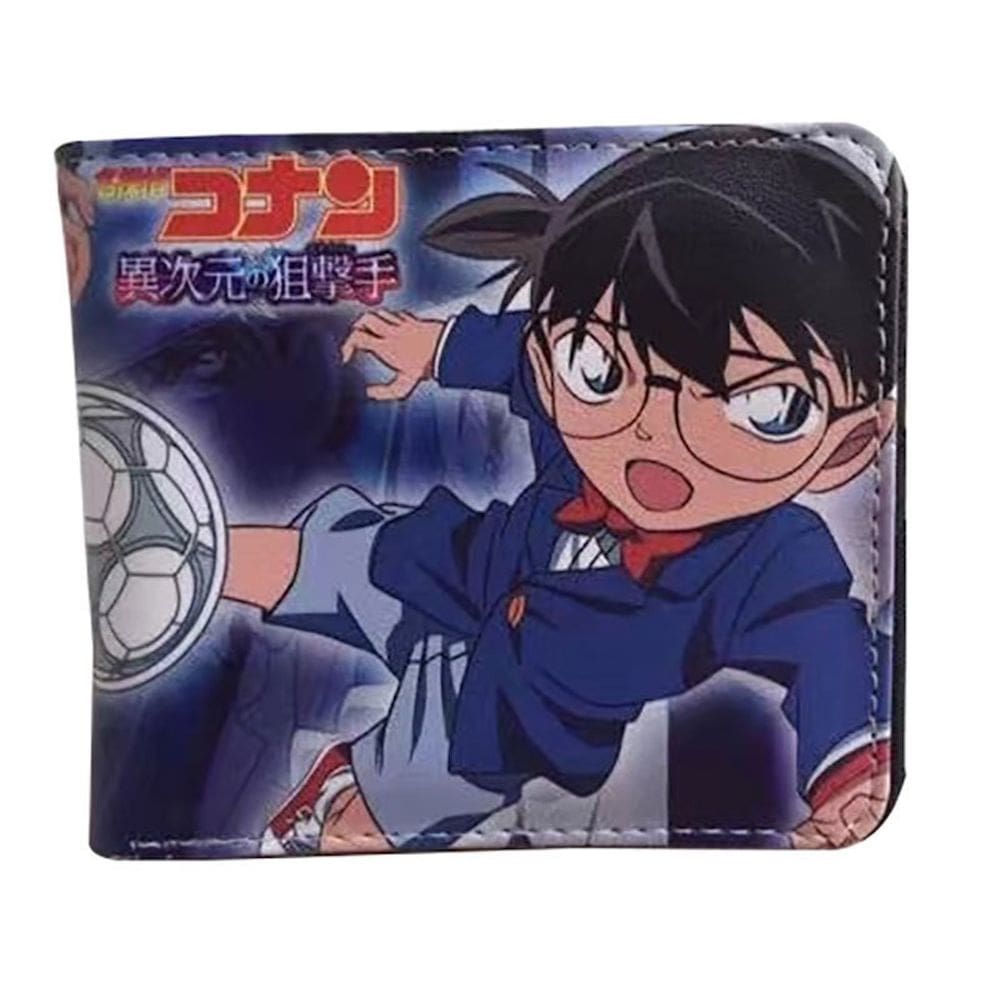 Carteira: Detetives Conans Edogawas, personagens de anime, couro PU