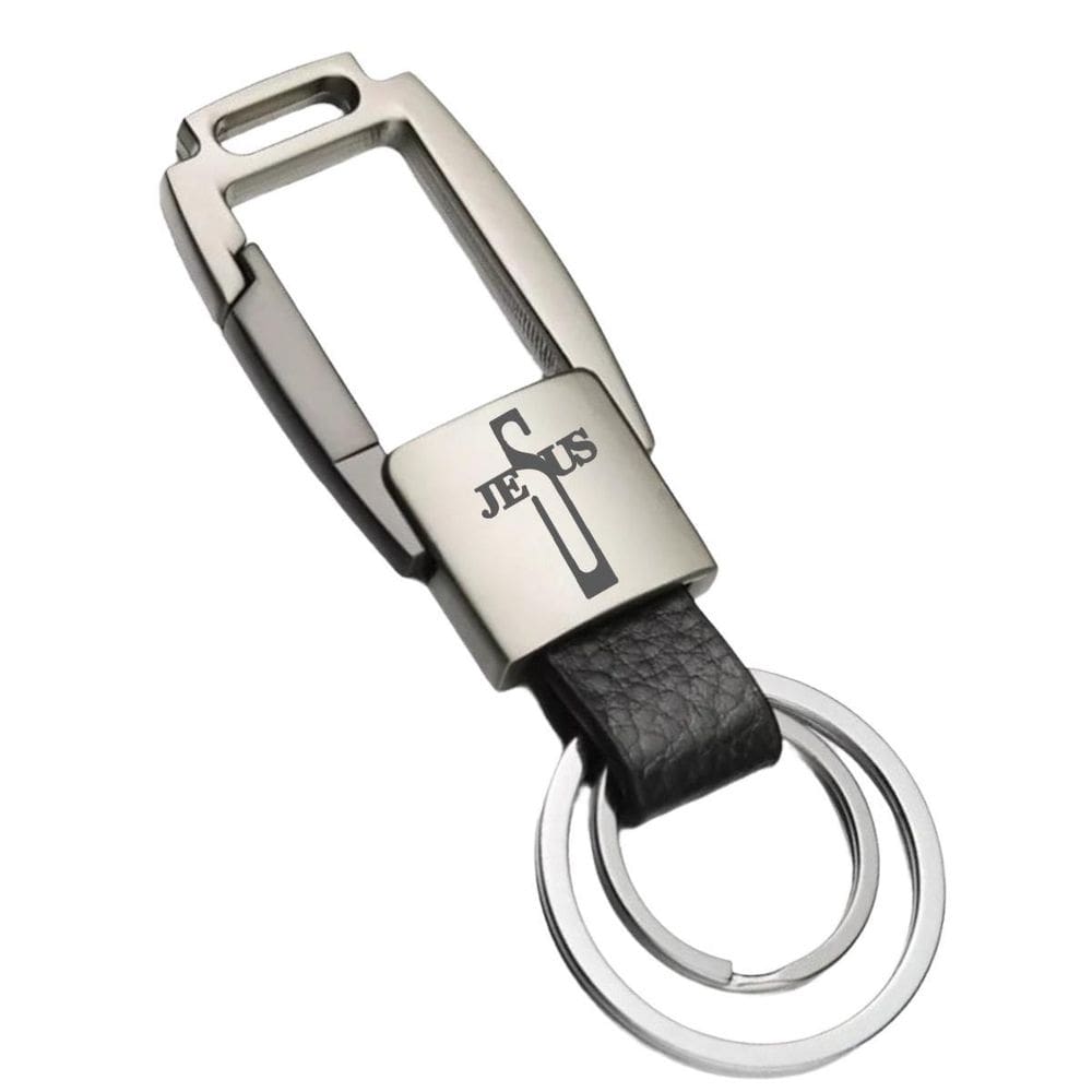 Chaveiro Cruz Jesus Cristo Metal Com Mosquetão Gospel - Ff
