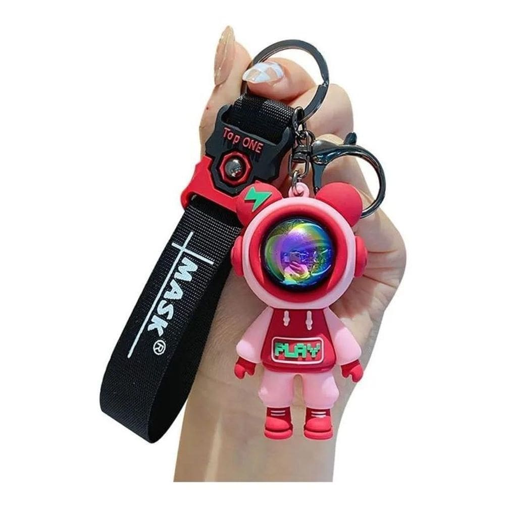 MP - 2X Chaveiro Urso Astronauta Capacete Com