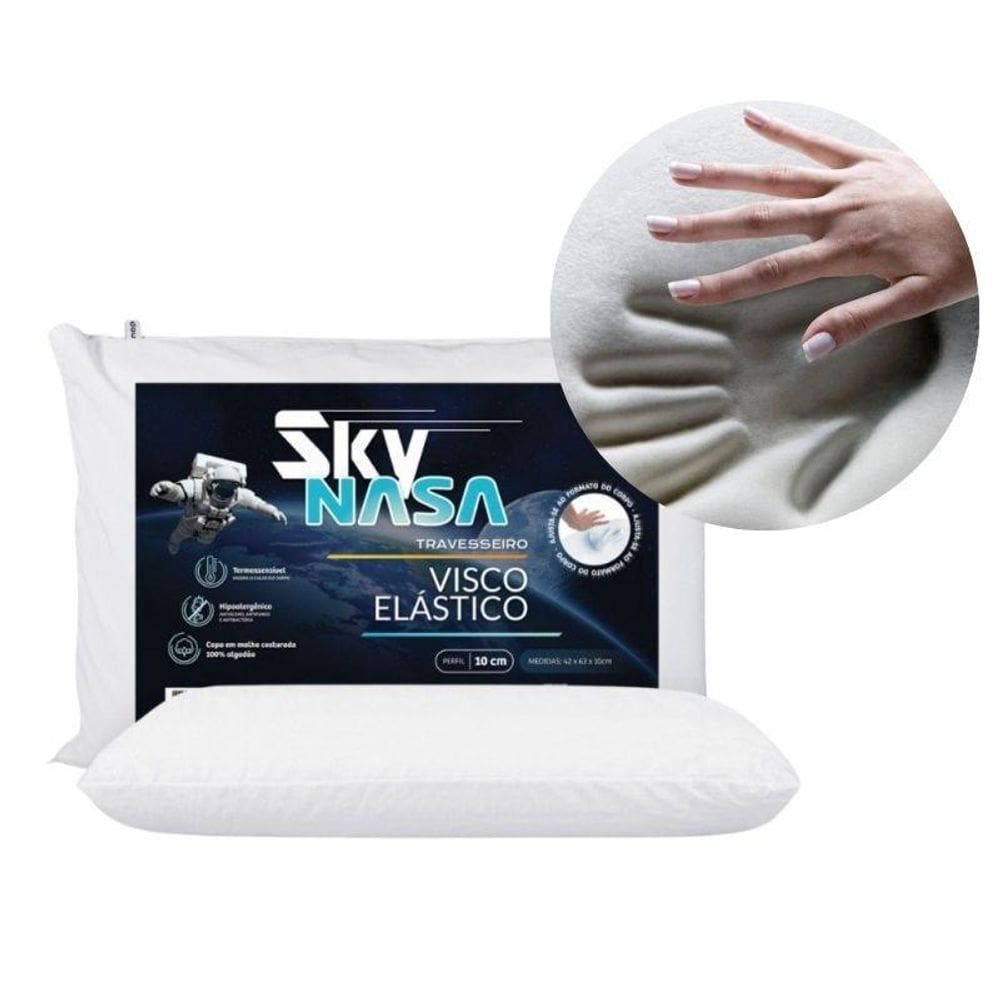 Kit Com 2 Travesseiros Viscoelástico D30 Hipoalergênico 10Cm