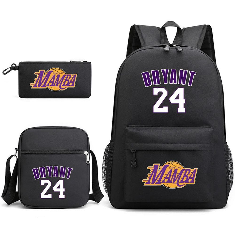 Conjunto de mochilas Kobes Bryants Cartoon Kids School Nylon