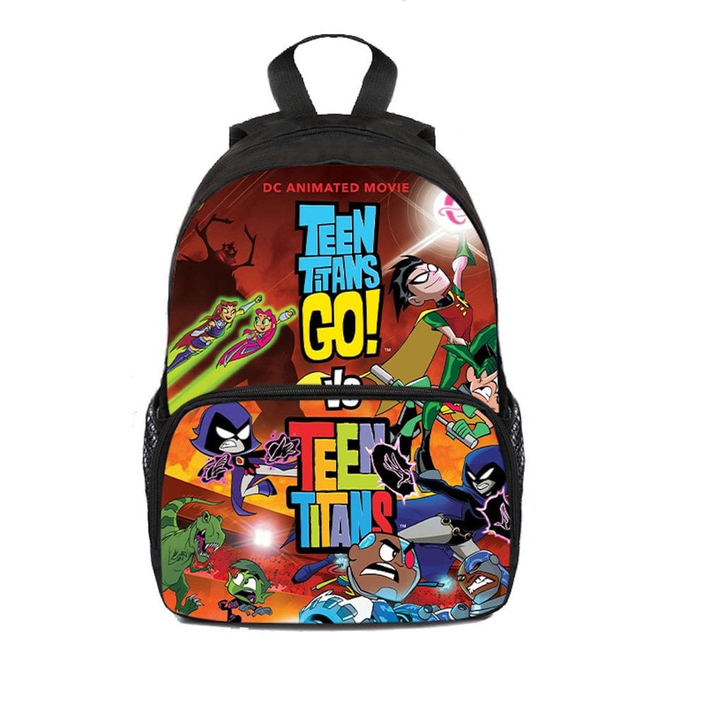 Mochila Teens Titans Cartoon Kids School Terylene 25x11x34cm