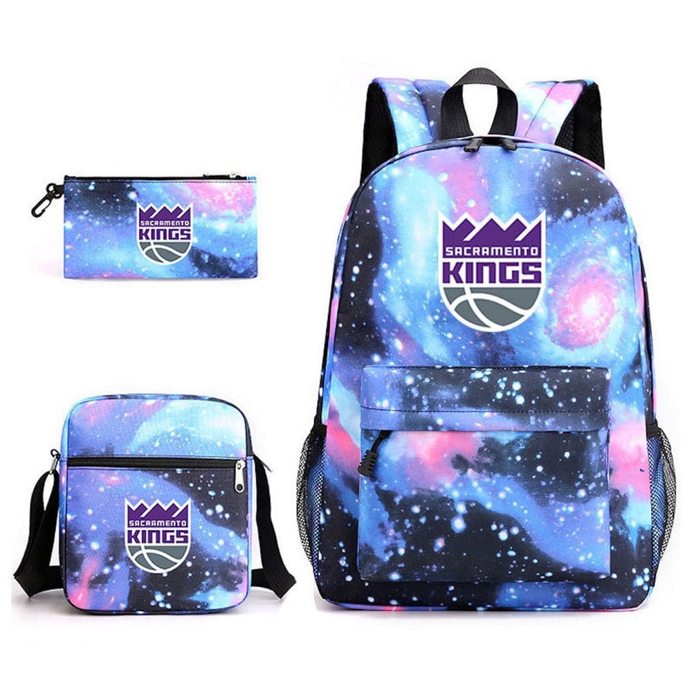 Conjunto de mochilas Kings School de 3 peças com bolsa de ombro e lápis
