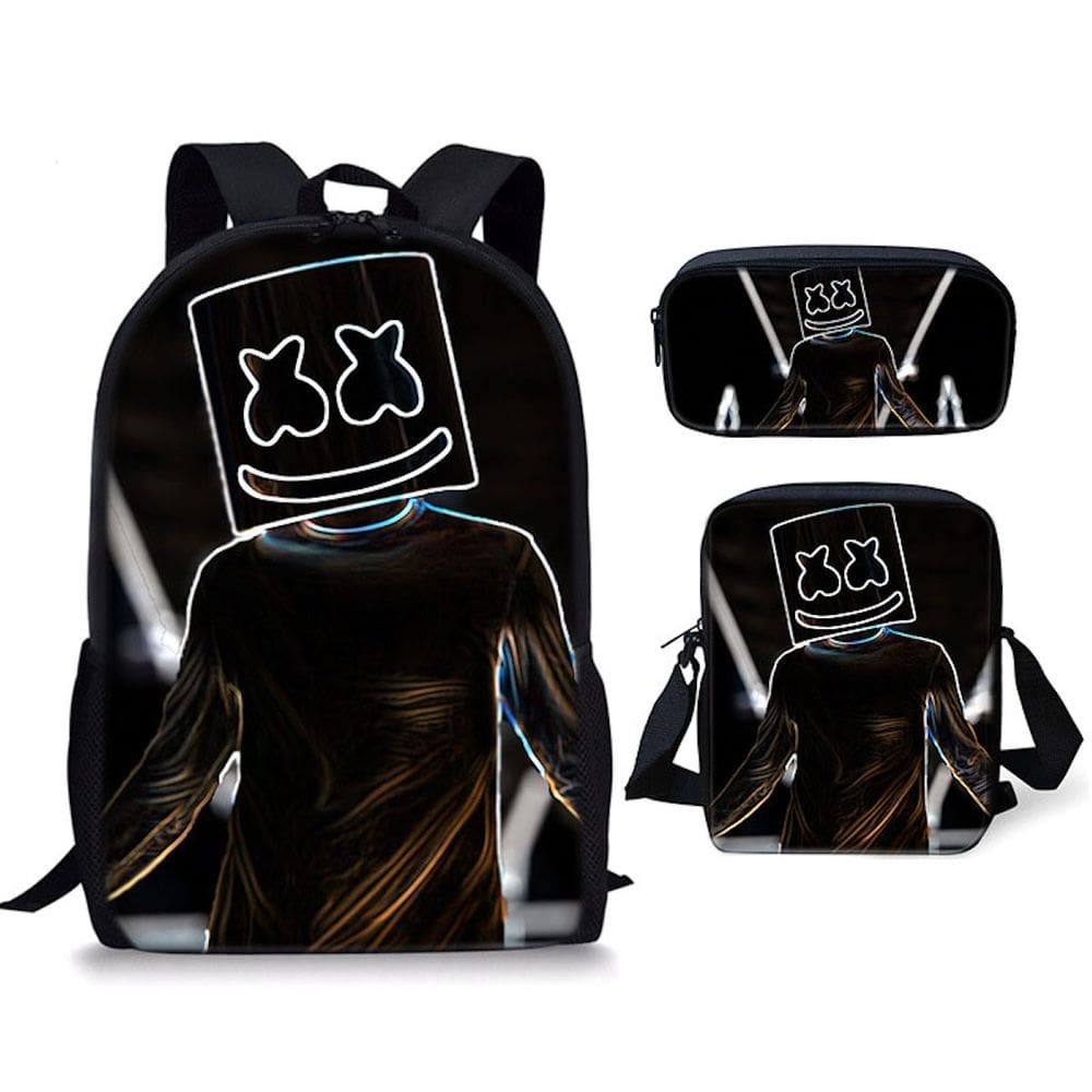 Conjunto de mochilas escolares Marshmell, 3 unidades para crianças do ensino fundamental