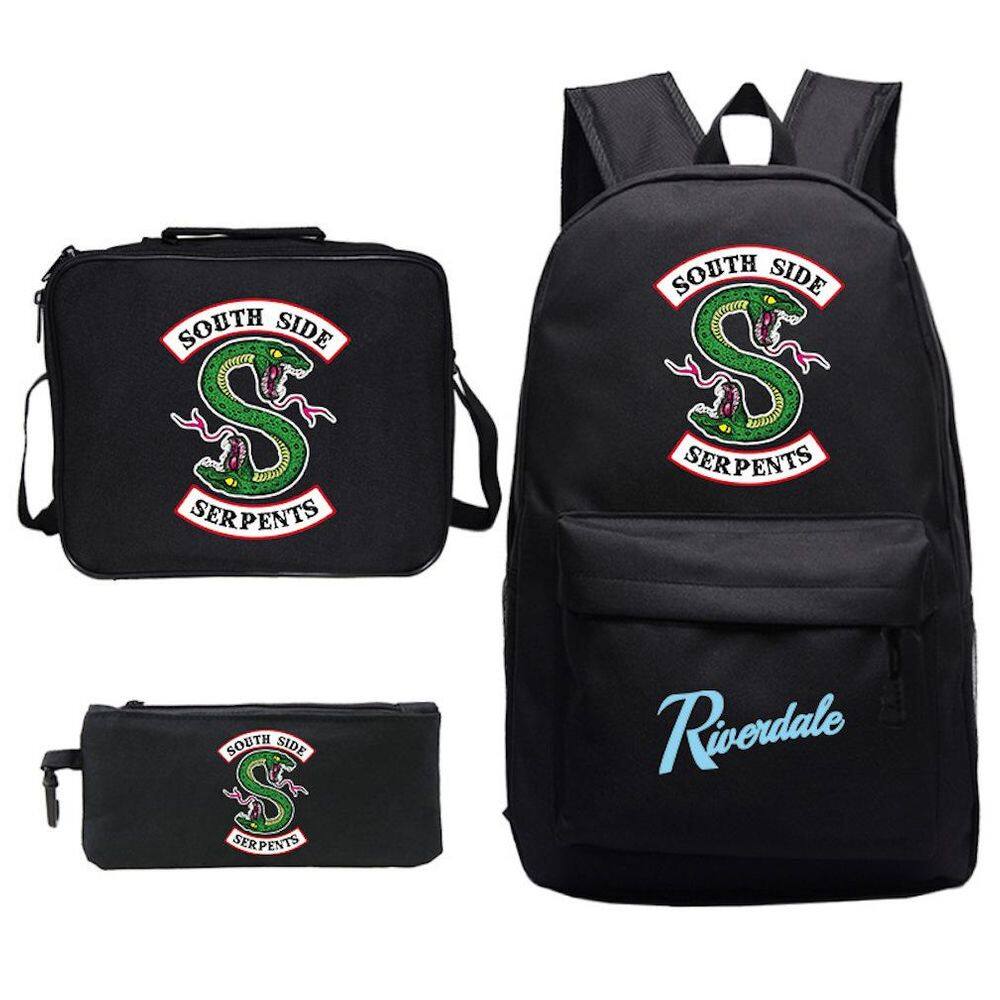 Conjunto de mochilas Riverdales estampado em anime com lancheira e bolsa de lápis