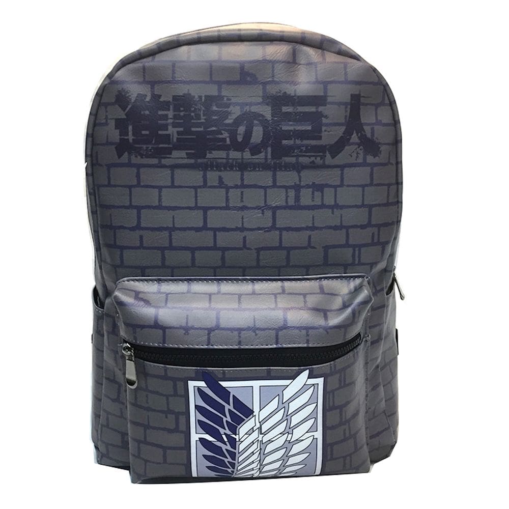 Mochila Attacks Ons Titans Kids School PU 30x12x42cm