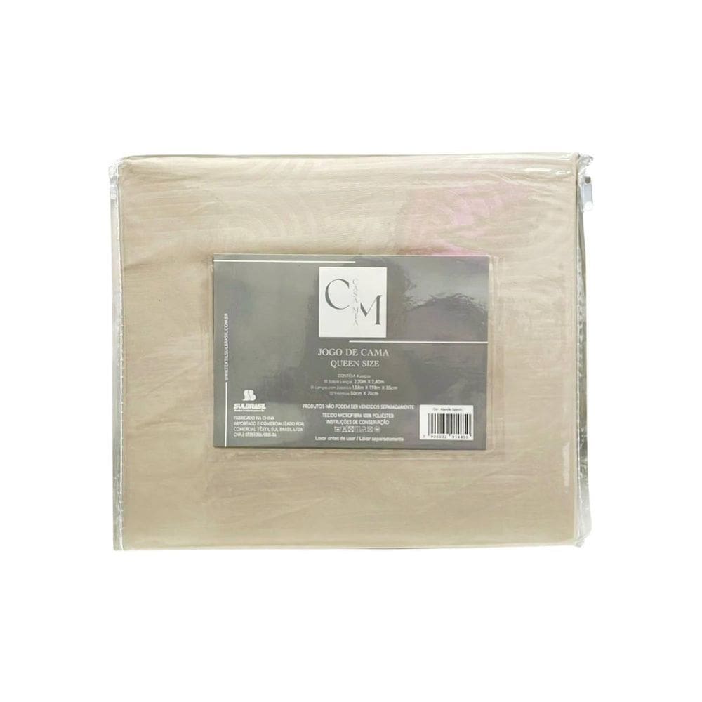 Jogo Cama Casal Acetinado 4 Peças Embossed Casa Mia Egípcio