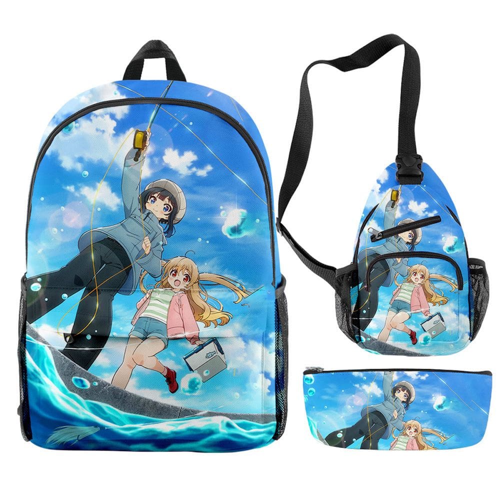 Conjunto de mochilas Slows Loops Cartoon Kids School, 3 peças de anime