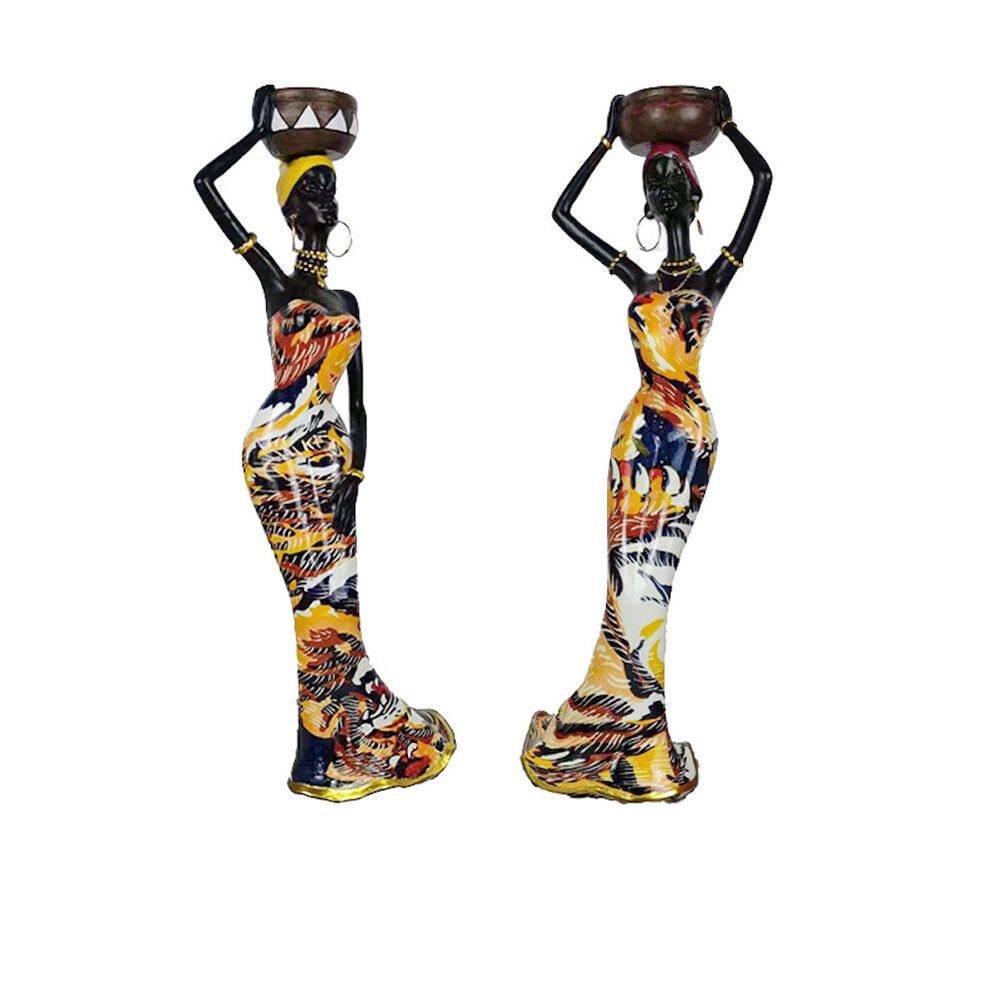 Estatueta de escultura African Exotics para mesa doméstica (2 unidades)