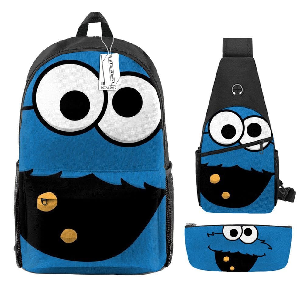 Conjunto de mochilas Frogs Anime, 3 peças para mochila escolar infantil