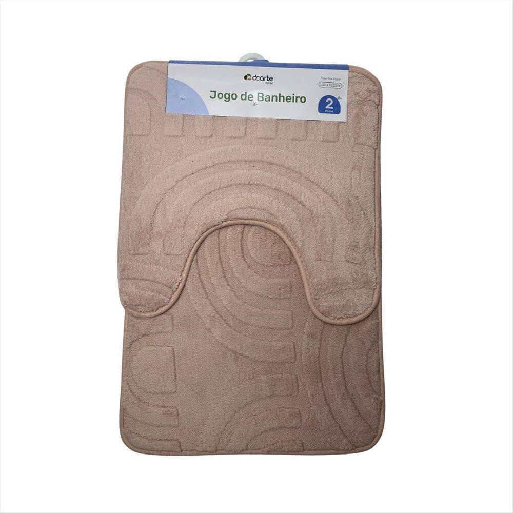 Jogo Tapete Piso Banheiro Absorvente Antiderrapante Box 2Pcs