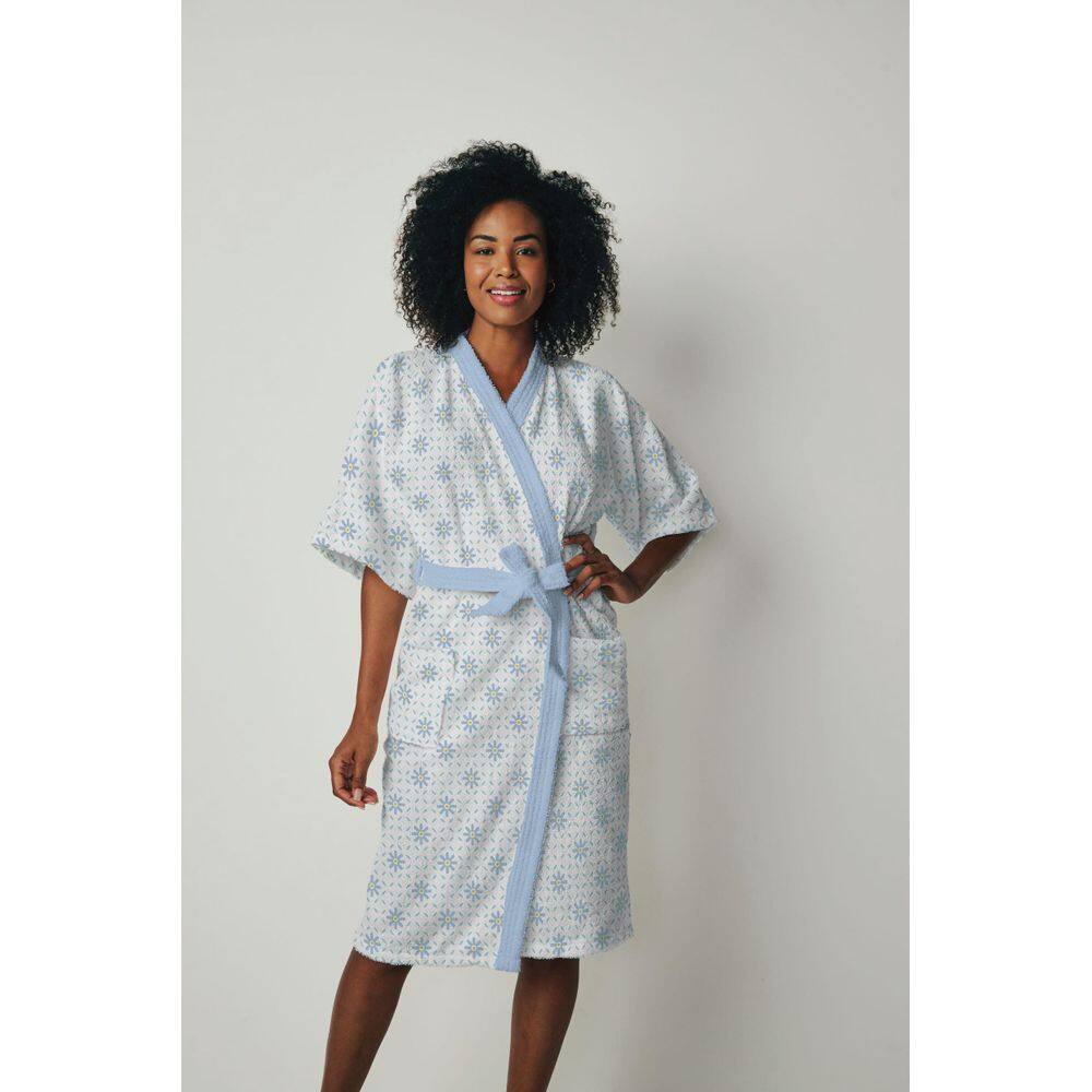 Roupão Felpudo Adulto Quimono Estampado Daisy M Lepper