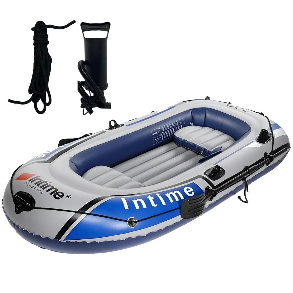 Bote Barco Inflavel Intime 4 Pessoas Inflador Remo Reforçardo Pesca Passeio Praia Iate Lancha Jetski Mar