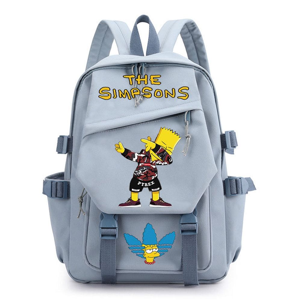 Mochila Simpsons Anime School Nylon 29x13x42cm para estudante
