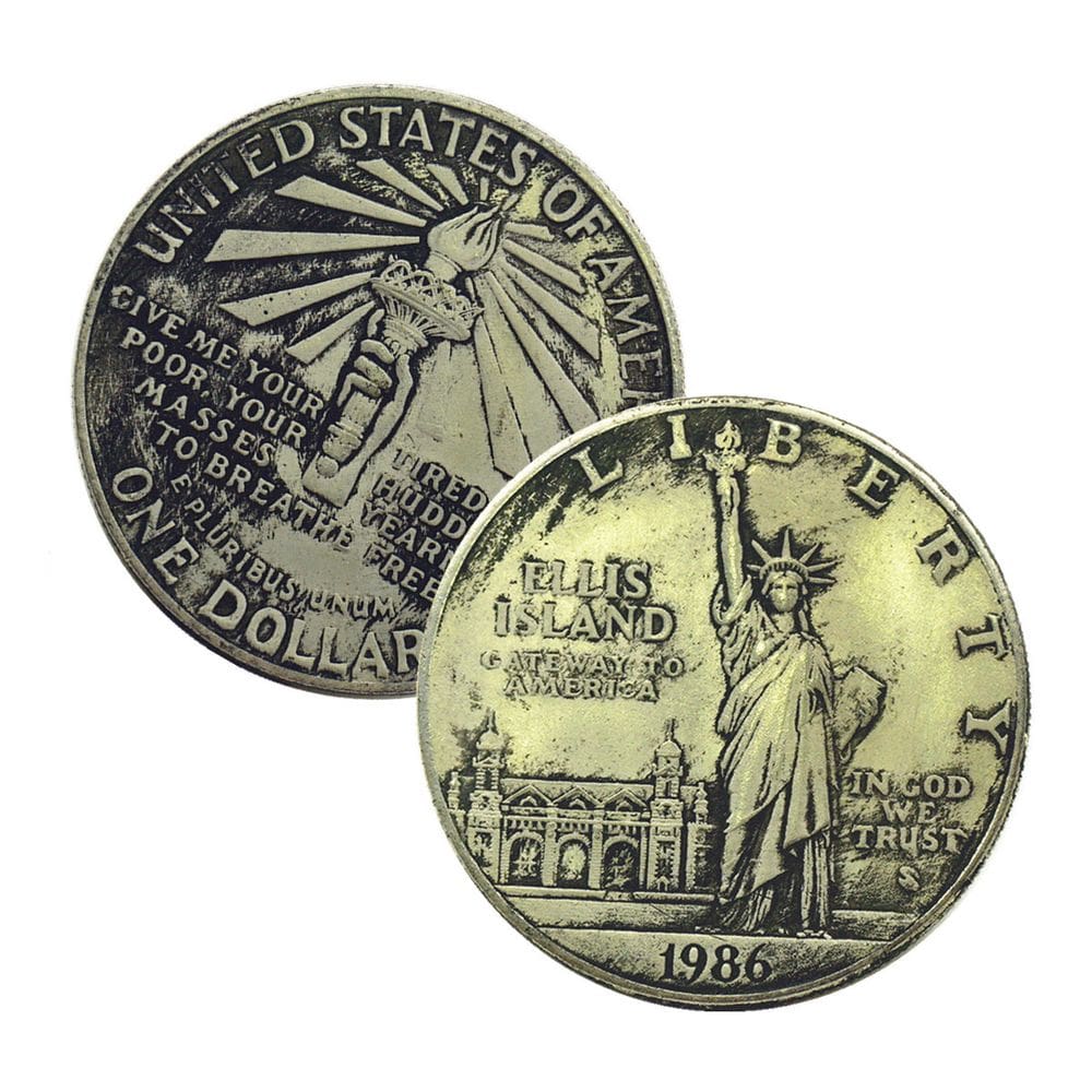 Moedas: Estátua da Liberdade 1986, anime, 2 peças, liga, 46 g, 3,9 cm