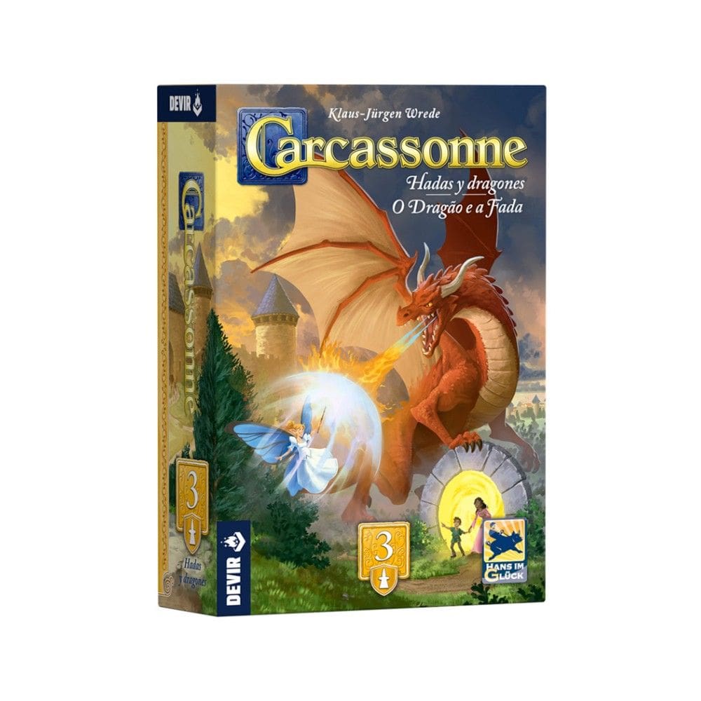Carcassonne Exp 3 - O Dragão e a Fada Nova Edição Jogo de Tabuleiro Devir