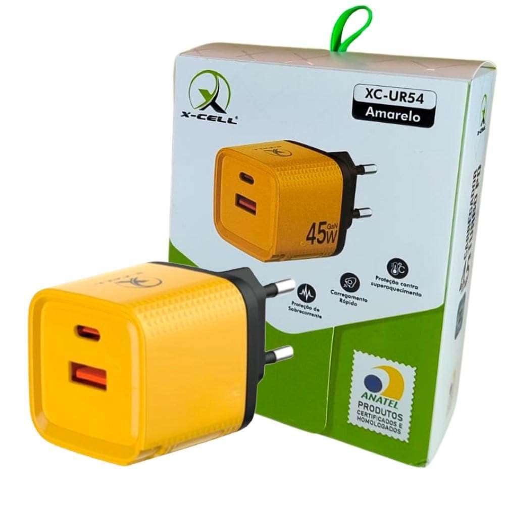 Fonte Para Carregador Usb+Tipo-C Turbo 45W Xc-Ur55 X-Cell