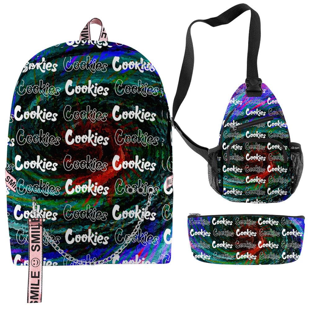 Conjunto de mochilas Cookies School 3 peças para estudantes