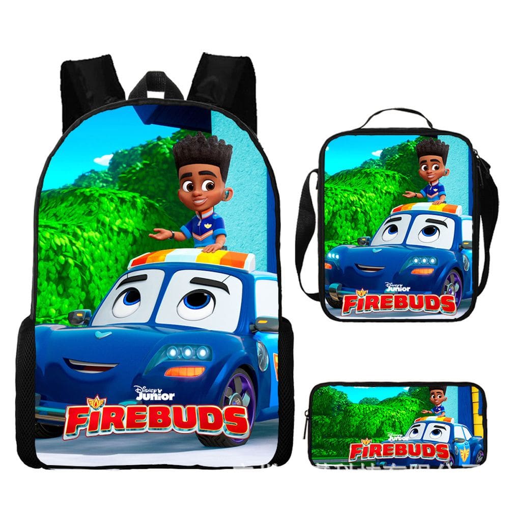 Conjunto de mochilas Firebudss Anime para crianças e escola com lancheira