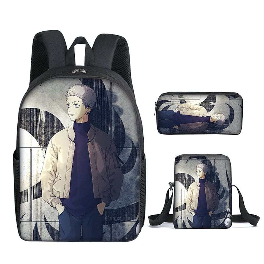Conjunto de mochilas escolares Mikey Tachibana Naoto, 3 unidades para crianças