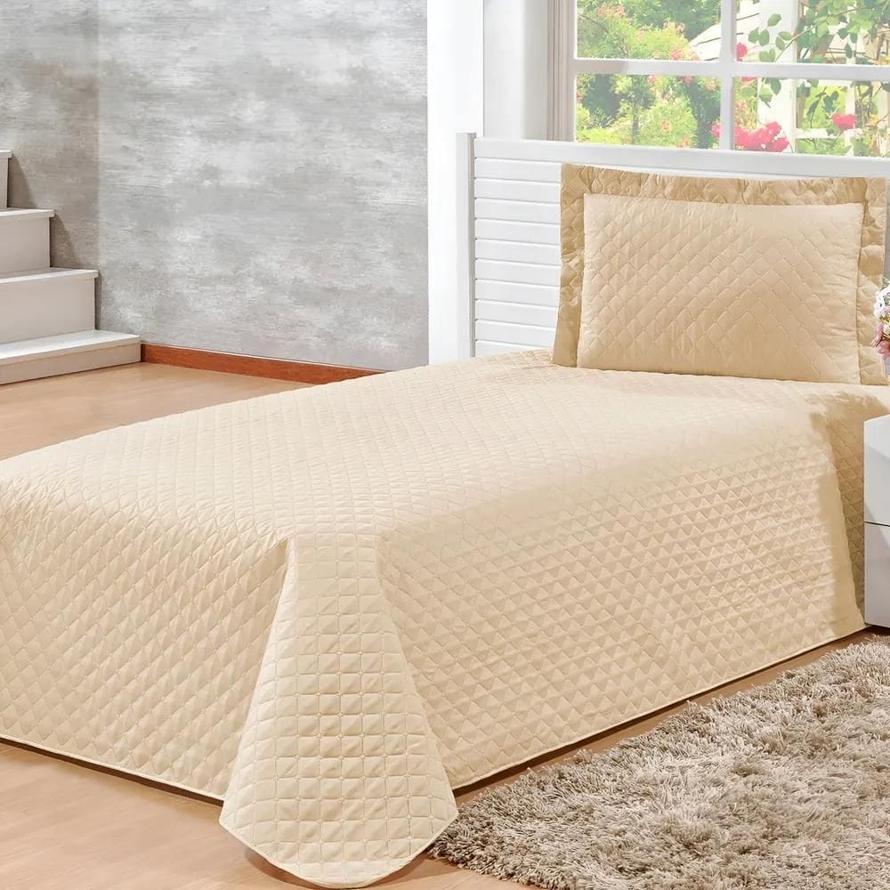 Kit Cobre Leito Veneza Solteiro 2 Peças Colcha Preço Baixo