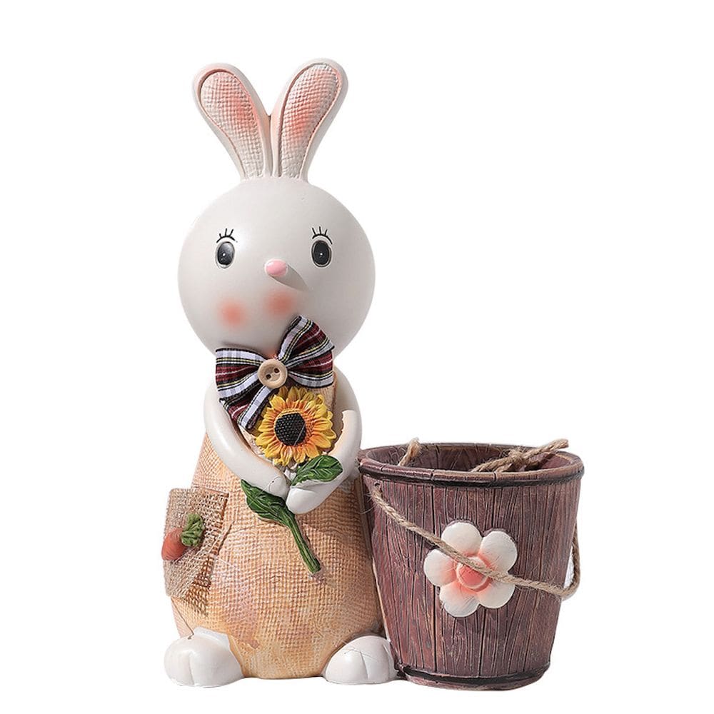 Porta-canetas Piggy Bank Cartoon Rabbit para crianças, caixa de dinheiro com moedas