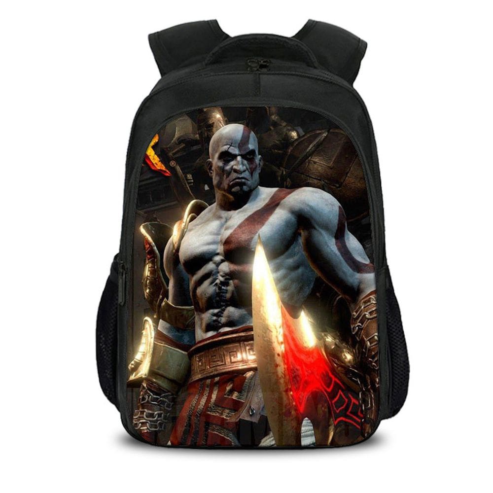 Mochila Gods Of Wars Kratos Kids School Nylon 27x17x40cm