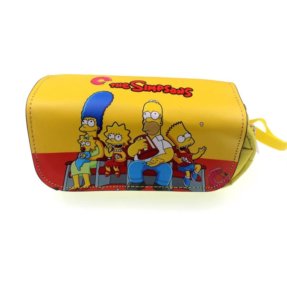 Estojo de lápis Simpsons Cartoon Anime de grande capacidade