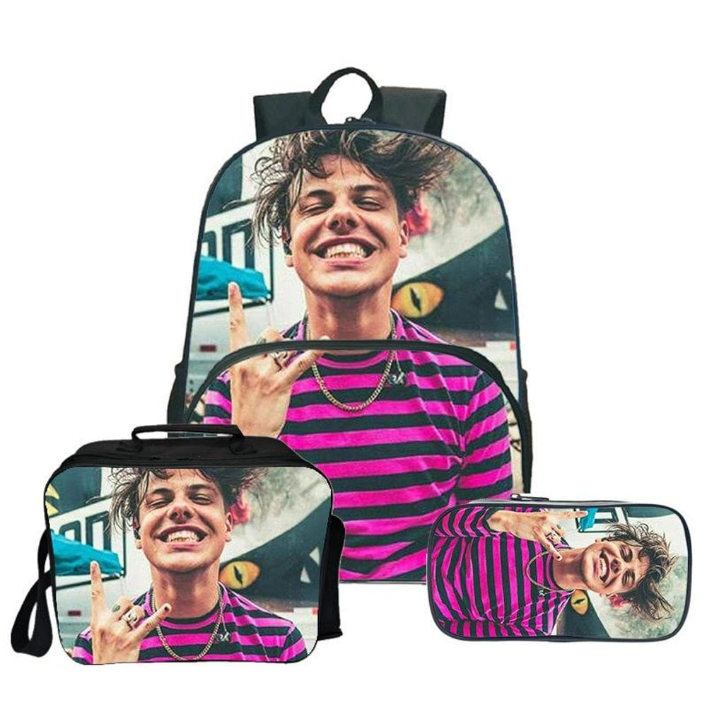 Conjunto de mochilas Yungblud Satchel Anime para impressão 3D para crianças