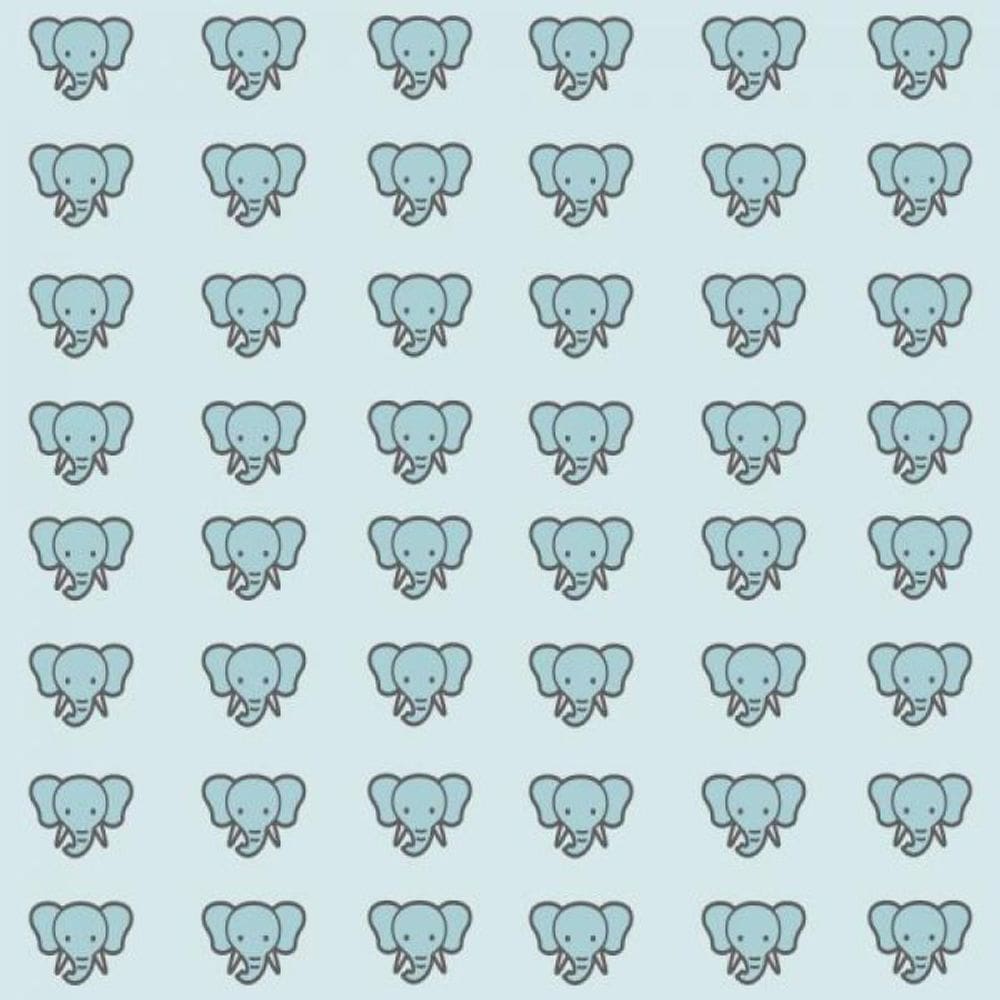 Papel De Parede Infantil Elefante Azul